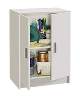 Habitdesign Armadio Multiuso Basso, 2 Ante, Rifinito in Colore Bianco, Misure: 59 cm (Larghezza) x 80 cm (Altezza) x 37 cm (profondità)