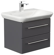 emotion Lavabo con mobiletto, Legno, Antracite Lucido, 65, 2 unità