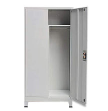Armadio Armadio in acciaio con 6 scomparti e 2 ante per ufficio e scuola, grigio 90 x 40 x 180 cm