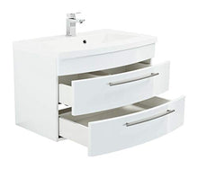 Posseik Luna - Mobile da bagno in MDF, 16 mm, colore: Bianco lucido