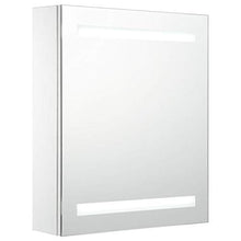 Tidyard Armadietto Bagno da Parete con Specchio e LED, con 3 Ripiani, 50x14x60 cm Bianco e Argento