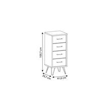 Demeyere - Cassettiera a 4 cassetti, stile scandinavo retrò, collezione FILEA