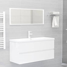 vidaXL Set Mobili da Bagno 2 pz Bianco Lucido in Truciolato