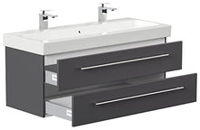 emotion ICON120CM000104DE - Lavabo con mobiletto, in Legno, 120 x 45 x 46,6 cm, Colore: Antracite Lucido