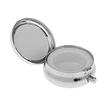 BanGSUN - Mini portapillole per medicine, in argento, rotondo, con scomparto singolo