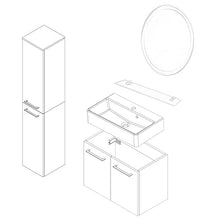 Fackelmann - Set di mobili da bagno, 5 pezzi, modello Lima, da appendere, in ceramica, 60 cm, colore: marrone