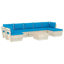 FAMIROSA Set Divani da Giardino su Pallet 8 pz con Cuscini Legno Abete-3616