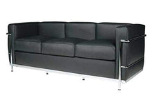 Divano 3 Posti Acciaio Inox Pelle Italiana Nera Marrone Cognac Bianca