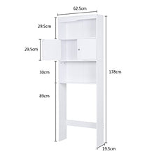 Happy Home - Armadio per lavatrice e bagno, con anta e 3 ripiani, per WC, bagno, balcone, 62,5 x 19,5 x 178 cm, colore: bianco