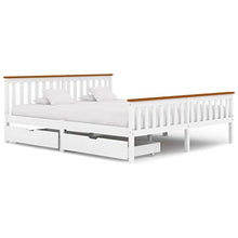 FAMIROSA Giroletto con 2 Cassetti Bianco in Massello di Pino 180x200 cm-0437