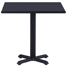 BIGTO - Tavolo da pranzo da giardino, in metallo, plastica, colore: nero, 80 x 80 x 75 cm