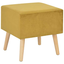 Festnight Comodino Camera da Letto, Comodino in Velluto Mustard 40x35x40 cm