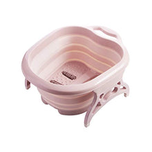 Takefuns - Vasca da bagno pieghevole per piedi, portatile, per vasca idromassaggio, con rullo massaggiante per piedi, colore: rosa rosa