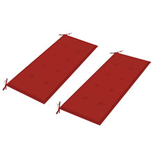 vidaXL Panca da Giardino con Cuscino Rosso 240 cm in Massello di Teak