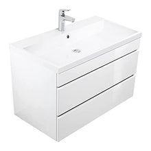 Mobile bagno Via 90 bianco lucido , cassetti senza maniglie