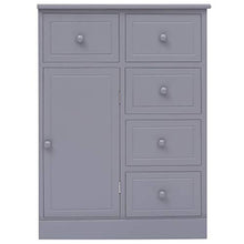 SKM Credenza con 10 Cassetti Grigia 113x30x79 cm in Legno (24.35kg)