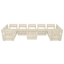 FAMIROSA Set Divani da Giardino su Pallet 10 pz in Legno Abete Impregnato-3728