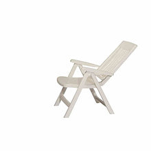 Sieger Palma Poltrona Pieghevole con Struttura in plastica, Colore: Bianco