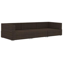 FAMIROSA Set Divani da Giardino 3 pz con Cuscini in Polyrattan Marrone-7265