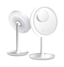 Specchio per Il Trucco Luce Dimmable Trucco Specchi 5X LED Specchio da Toilette Multifunzionale 3-in-1 con Ventilatore Nakeup Specchio