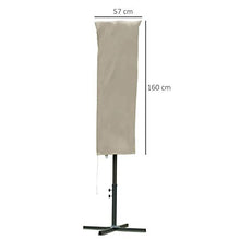 Outsunny Copertura per Ombrellone Impermeabile, Copri Ombrellone da Giardino Antistrappo, Cachi Φ57x160cm