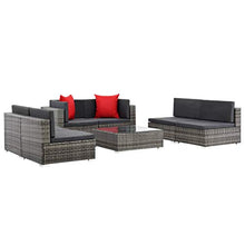 Festnight Set Divani da Giardino, Set di Mobili da Giardino 23 pz in Polyrattan Grigio