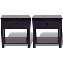 vidaXL Set 2 pz Comodini Neri Camera da Letto Eleganti in Legno Paulownia e MDF