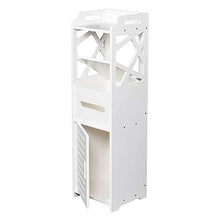 Jobolt - Armadietto da bagno a 3 ripiani con 2 ante 23 23 80 cm, colore: Bianco
