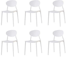 Sedia da Pranzo o Ufficio Impilabile in PVC, Sedia da Interno ed Esterno Bianca 6 pezzi 50X46X82cm