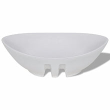 Roderick - Lavabo ovale in ceramica con troppopieno 59 x 38,5 cm