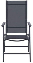 Set Tavolo e 4 Sedie Pieghevoli da Giardino in Metallo e Textilene Nero