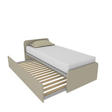MOBILFINO CAMERETTE 964R Letto cameretta 80x190 da Singolo a Matrimoniale, Design Personalizzabile con Secondo Letto Estraibile e sollevabile Ecru Cappuccino
