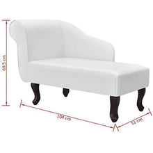 Cikonielf Divano in ecopelle con 4 gambe in legno, elegante per soggiorno, 104 x 51 x 69,5 cm, bianco - Arredi Casa