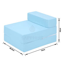 G&H Pieghevole Letto singolo Pieghevole Materasso con Copertura Rimovibile Divano Letto Sedia Letto Letto, blu cielo, Singolo