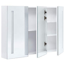 Cikonielf L'armadietto da bagno è dotato di una lampada a LED per specchio con 3 ante, con 5 ripiani interni per articoli da toeletta, design moderno 89 x 14 x 62 cm