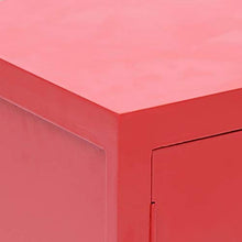 FAMIROSA Comodino Rosso 38x28x52 cm in Legno di Paulownia