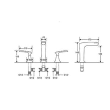 Faucet-4456 Rubinetto per Lavabo, Bronzo Lucidato A Olio, Due Maniglie A Tre Fori