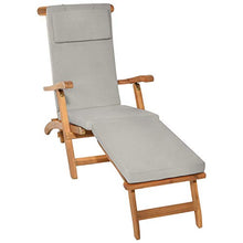 Beautissu Cuscino per Sedia a Sdraio LoftLux DC 175x45x5cm - Cuscino Imbottito sfoderabile per sedie e poltrone da Giardino - Cuscino da Giardino o da Mare - Cuscino per Sdraio da Esterni - Grigio