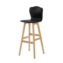 Sgabello da bar WGZ Legno massello con Schienale Alto Moda (Color : A)