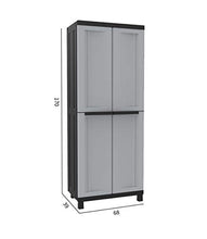 Terry, Twist Black 3680, Armadio da Esterno Interno a 2 Ante, Divisorio Verticale e 3 Ripiani. Materiale: Plastica, Dimensioni: 68x39x170 cm