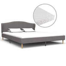 SKM Letto con Materasso Tessuto Grigio Chiaro 180x200cm (48.85kg)