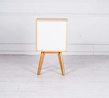 Design Twist Comodino Cassettiera 4 Cassetti, Mobiletto Legno Bianco Marrone Chiaro, 40 x 33,5 x 78 cm