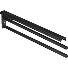 Gedotec Portasciugamani | H6008 | Estrattore asciugamani a 3 bracci estensibile | 1 pezzo | porta strofinacci lunghezza 465 mm in nero | porta asciugamani da bagno e cucina girevole a 90°