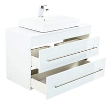 Mobile bagno QUADRO 1000 con lavabo appoggiato bianco lucido