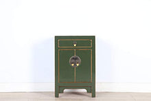Yajutang Cassettiera cinese comodino in legno massello verde oliva