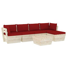 FAMIROSA Set Divani da Giardino su Pallet 6 pz con Cuscini Legno Abete-3513