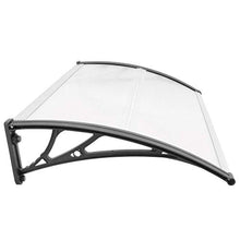 PrimeMatik - Pensilina 120x60cm in policarbonato per Porta o Finestra per Esterno Nero