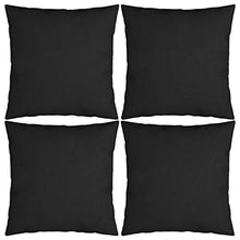 Buyounger Cuscini Decorativi 4 pz Neri 50x50 cm in Tessuto