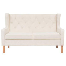 vidaXL Divano a 2 Posti in Tessuto Bianco Crema Comodo Classico Elegante Sofa - Arredi Casa