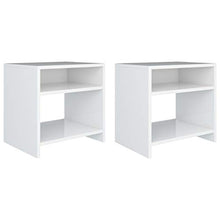 Festnight Comodini Lucidi Bianchi in Truciolato 40x30x40 cm 2pz